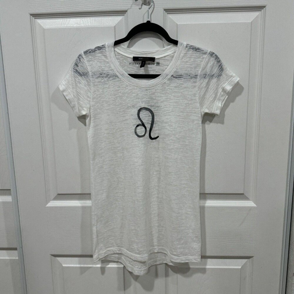 womens bcbg maxazria Tshirt Tee Top White Size Xxs Leo Horoscope